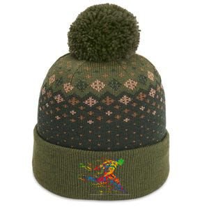 Running 365 Paint Running Runner Gift The Baniff Cuffed Pom Beanie