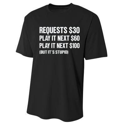 Requests $30 Play It Next $60 Play It Next $100 But Its Stupid Performance Sprint T-Shirt