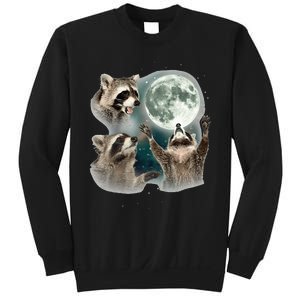 Raccoon 3 Racoons Howling At Moon Sweatshirt