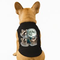Raccoon 3 Racoons Howling At Moon Funny Weird Cursed Doggie Tank