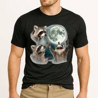 Raccoon 3 Racoons Howling At Moon Funny Weird Cursed Performance Shirt