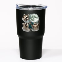 Raccoon 3 Racoons Howling At Moon Funny Weird Cursed Tumbler