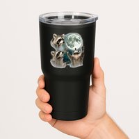 Raccoon 3 Racoons Howling At Moon Funny Weird Cursed Tumbler