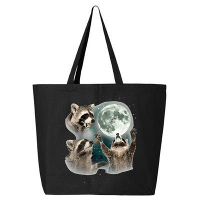 Raccoon 3 Racoons Howling At Moon Funny Weird Cursed 25L Jumbo Tote