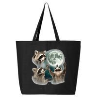 Raccoon 3 Racoons Howling At Moon Funny Weird Cursed 25L Jumbo Tote
