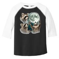 Raccoon 3 Racoons Howling At Moon Funny Weird Cursed Toddler Fine Jersey T-Shirt