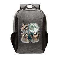Raccoon 3 Racoons Howling At Moon Funny Weird Cursed Vector Backpack
