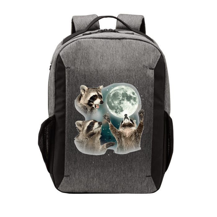 Raccoon 3 Racoons Howling At Moon Funny Weird Cursed Vector Backpack