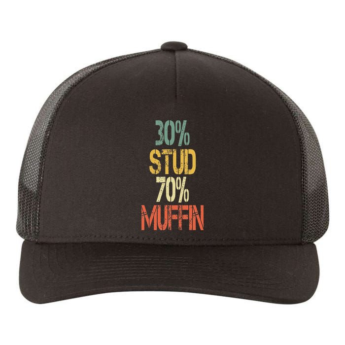 Retro 30 Stud 70 Muffin Sarcasm Dad Bod Figure Yupoong Adult 5-Panel Trucker Hat