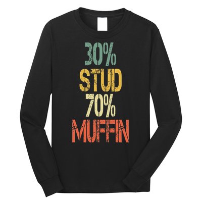 Retro 30 Stud 70 Muffin Sarcasm Dad Bod Figure Long Sleeve Shirt