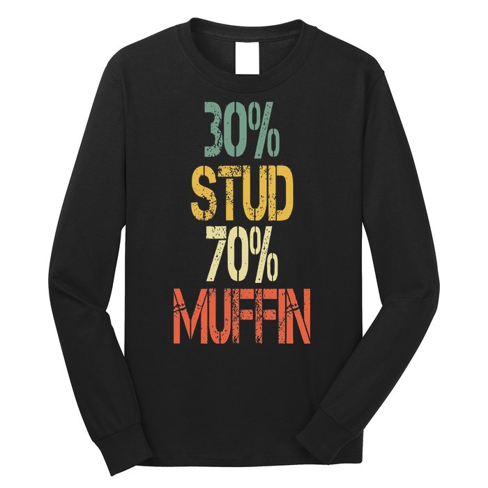Retro 30 Stud 70 Muffin Sarcasm Dad Bod Figure Long Sleeve Shirt