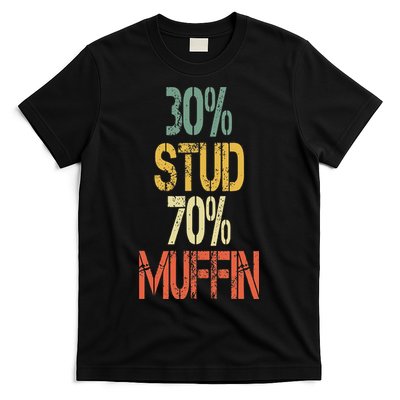 Retro 30 Stud 70 Muffin Sarcasm Dad Bod Figure T-Shirt