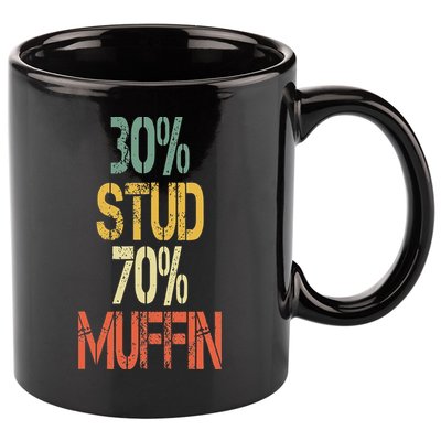 Retro 30 Stud 70 Muffin Sarcasm Dad Bod Figure 11oz C Handle Ceramic Mug