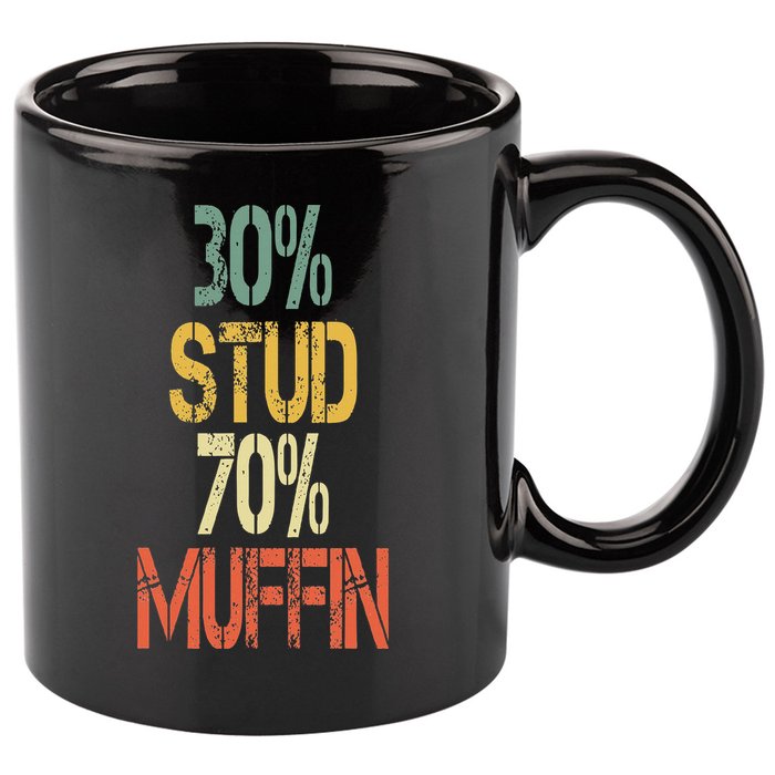 Retro 30 Stud 70 Muffin Sarcasm Dad Bod Figure 11oz C Handle Ceramic Mug