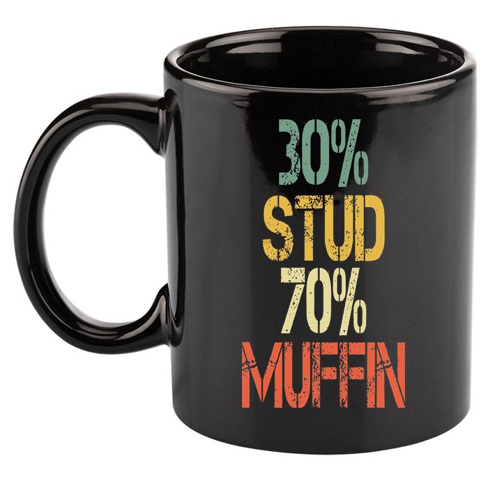 Retro 30 Stud 70 Muffin Sarcasm Dad Bod Figure 11oz C Handle Ceramic Mug