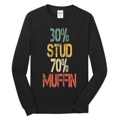 Retro 30 Stud 70 Muffin Sarcasm Dad Bod Figure Tall Long Sleeve T-Shirt