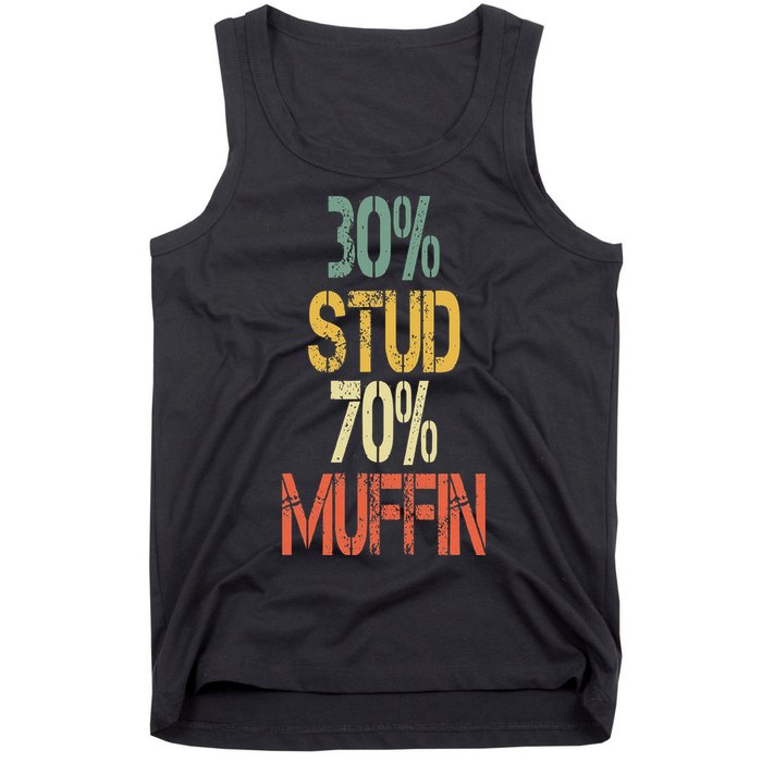 Retro 30 Stud 70 Muffin Sarcasm Dad Bod Figure Tank Top