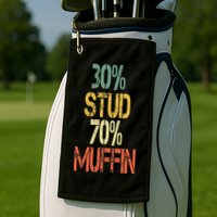 Retro 30 Stud 70 Muffin Sarcasm Dad Bod Figure Golf Towel