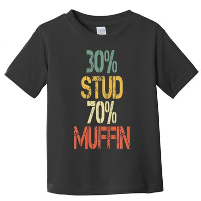 Retro 30 Stud 70 Muffin Sarcasm Dad Bod Figure Toddler T-Shirt