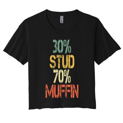 Retro 30 Stud 70 Muffin Sarcasm Dad Bod Figure Crop Top