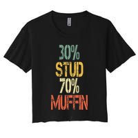 Retro 30 Stud 70 Muffin Sarcasm Dad Bod Figure Crop Top