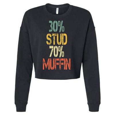 Retro 30 Stud 70 Muffin Sarcasm Dad Bod Figure Cropped Pullover Crew