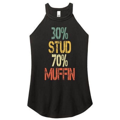 Retro 30 Stud 70 Muffin Sarcasm Dad Bod Figure Women's Perfect Tri Rocker Tank