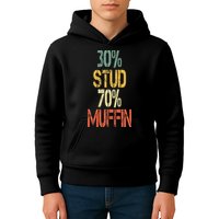 Retro 30 Stud 70 Muffin Sarcasm Dad Bod Figure Kids Hoodie