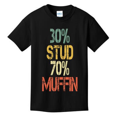 Retro 30 Stud 70 Muffin Sarcasm Dad Bod Figure Kids T-Shirt