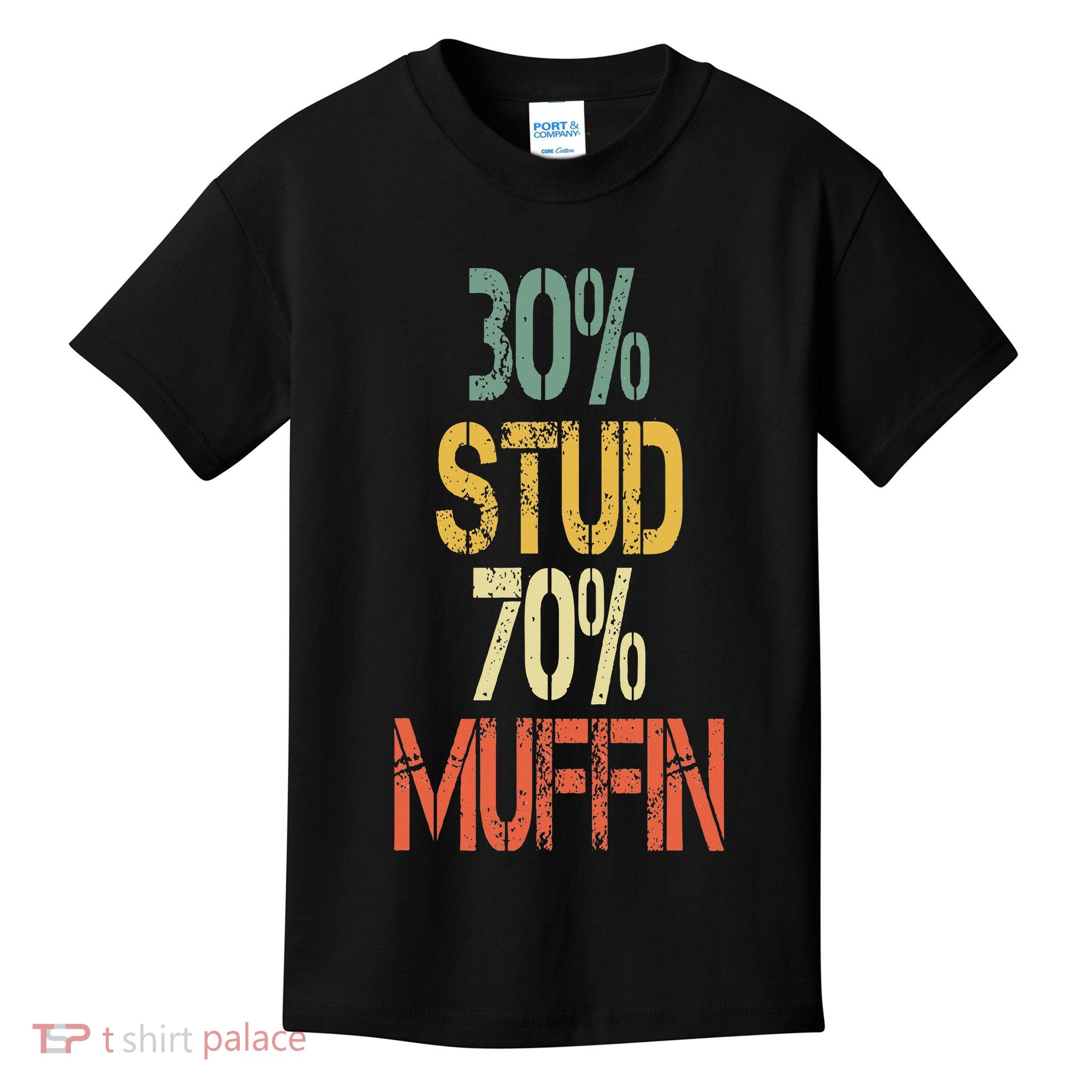 Retro 30 Stud 70 Muffin Sarcasm Dad Bod Figure Kids T-Shirt