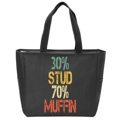 Retro 30 Stud 70 Muffin Sarcasm Dad Bod Figure Zip Tote Bag