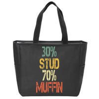 Retro 30 Stud 70 Muffin Sarcasm Dad Bod Figure Zip Tote Bag