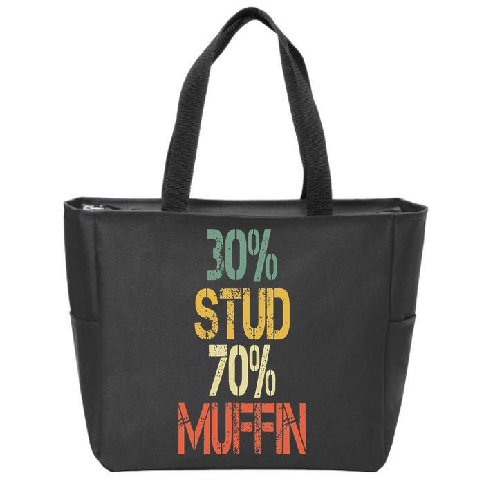 Retro 30 Stud 70 Muffin Sarcasm Dad Bod Figure Zip Tote Bag