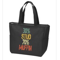 Retro 30 Stud 70 Muffin Sarcasm Dad Bod Figure Zip Tote Bag