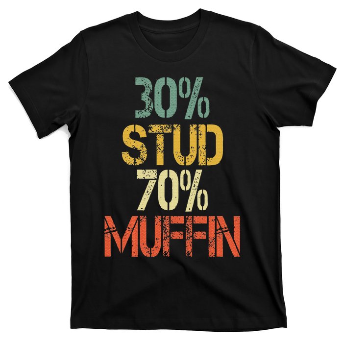 Retro 30 Stud 70 Muffin Sarcasm Dad Bod Figure T-Shirt