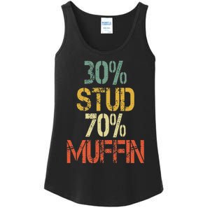 Retro 30 Stud 70 Muffin Sarcasm Dad Bod Figure Ladies Essential Tank