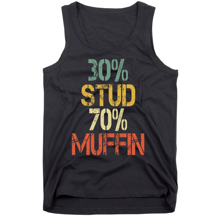 Retro 30 Stud 70 Muffin Sarcasm Dad Bod Figure Tank Top