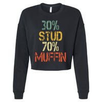 Retro 30 Stud 70 Muffin Sarcasm Dad Bod Figure Cropped Pullover Crew