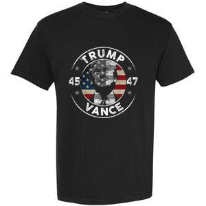 Retro 45 47 Trump Vance 2024 Vote Trump American Flag Garment-Dyed Heavyweight T-Shirt