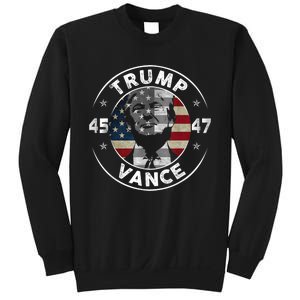 Retro 45 47 Trump Vance 2024 Vote Trump American Flag Sweatshirt