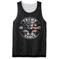 Retro 45 47 Trump Vance 2024 Vote Trump American Flag Mesh Reversible Basketball Jersey Tank