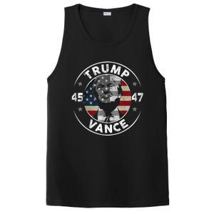 Retro 45 47 Trump Vance 2024 Vote Trump American Flag PosiCharge Competitor Tank