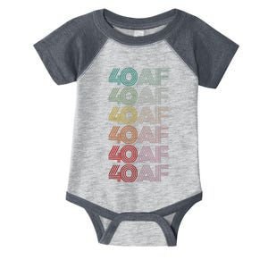 Retro 40 AF 40th Birthday Hello Forty Forties Groovy Cool Infant Baby Jersey Bodysuit