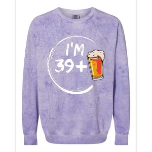 Retro 40th Birthday Beer Lover Colorblast Crewneck Sweatshirt