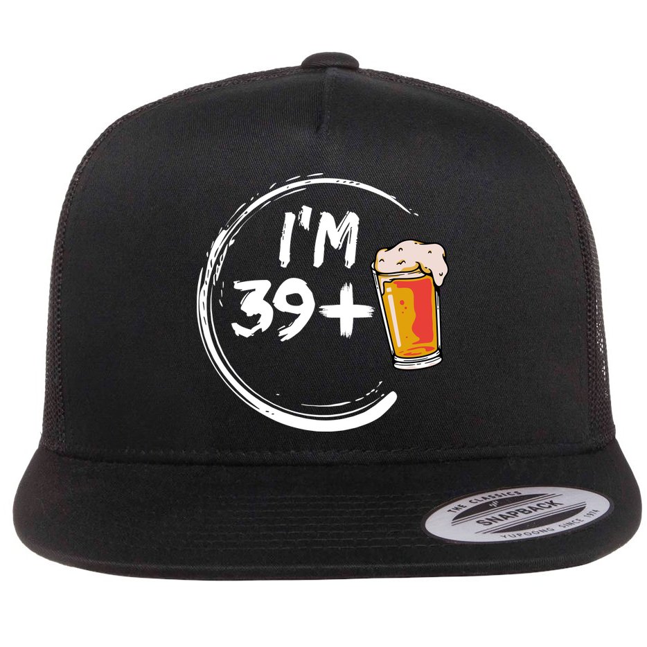 Retro 40th Birthday Beer Lover Flat Bill Trucker Hat