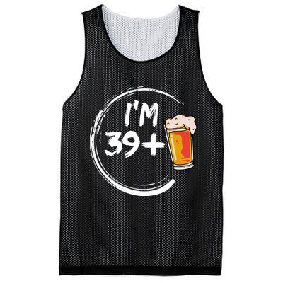 Retro 40th Birthday Beer Lover Mesh Reversible Basketball Jersey Tank