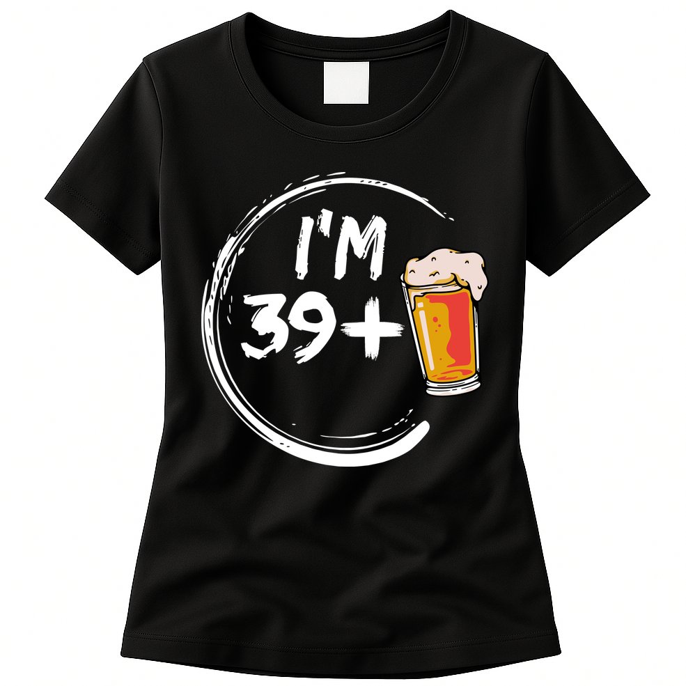 Retro 40th Birthday Beer Lover Womens T-Shirt