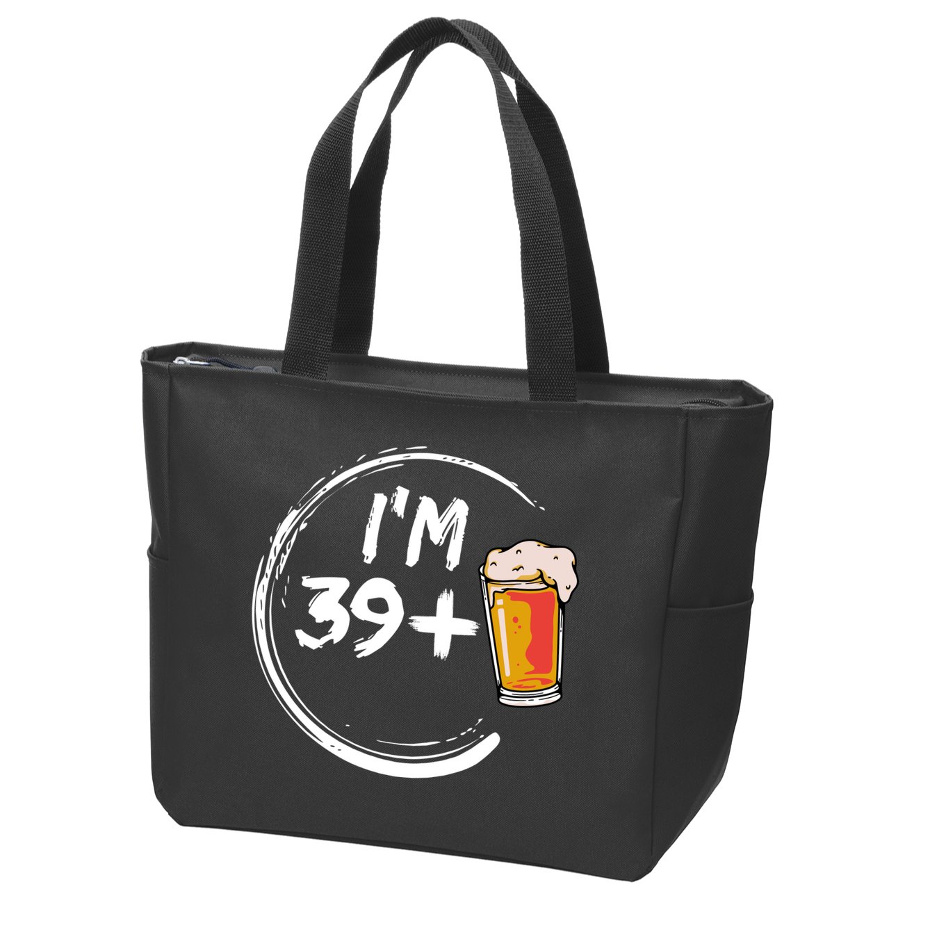 Retro 40th Birthday Beer Lover Zip Tote Bag