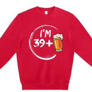 Retro 40th Birthday Beer Lover Premium Crewneck Sweatshirt