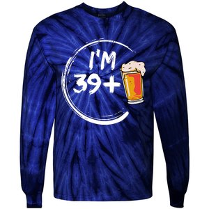 Retro 40th Birthday Beer Lover Tie-Dye Long Sleeve Shirt